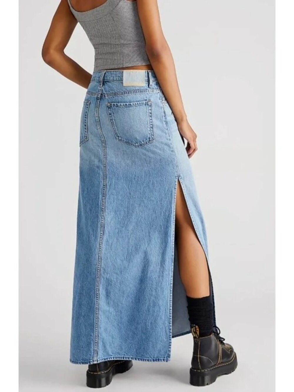 Snacks! by MOTHER 32 The Fun Dip Slice Blue Maxi Skirt Denim Size NWT ret $218